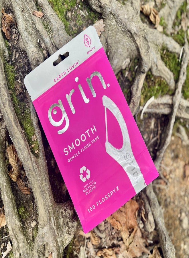 GRIN Smooth Flosspyx, Gentle Floss Picks, 150 Count, Dental Flossers, Minty Flavor, Recycled Plastic, Smooth Floss, Tight Teeth, Premium Longer Floss Head, Includes Safe Fold-Back Tooth Pick - Image 5